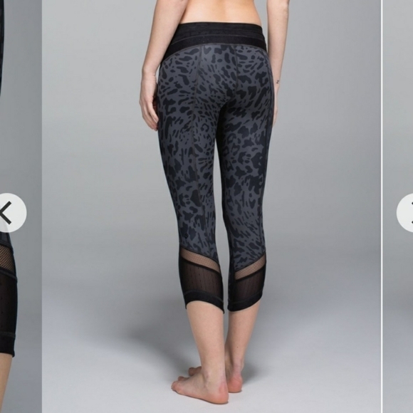 Lululemon Just Breathe Crop Animal Swirl Deep Coal Light / Black size 6. - Picture 2 of 12
